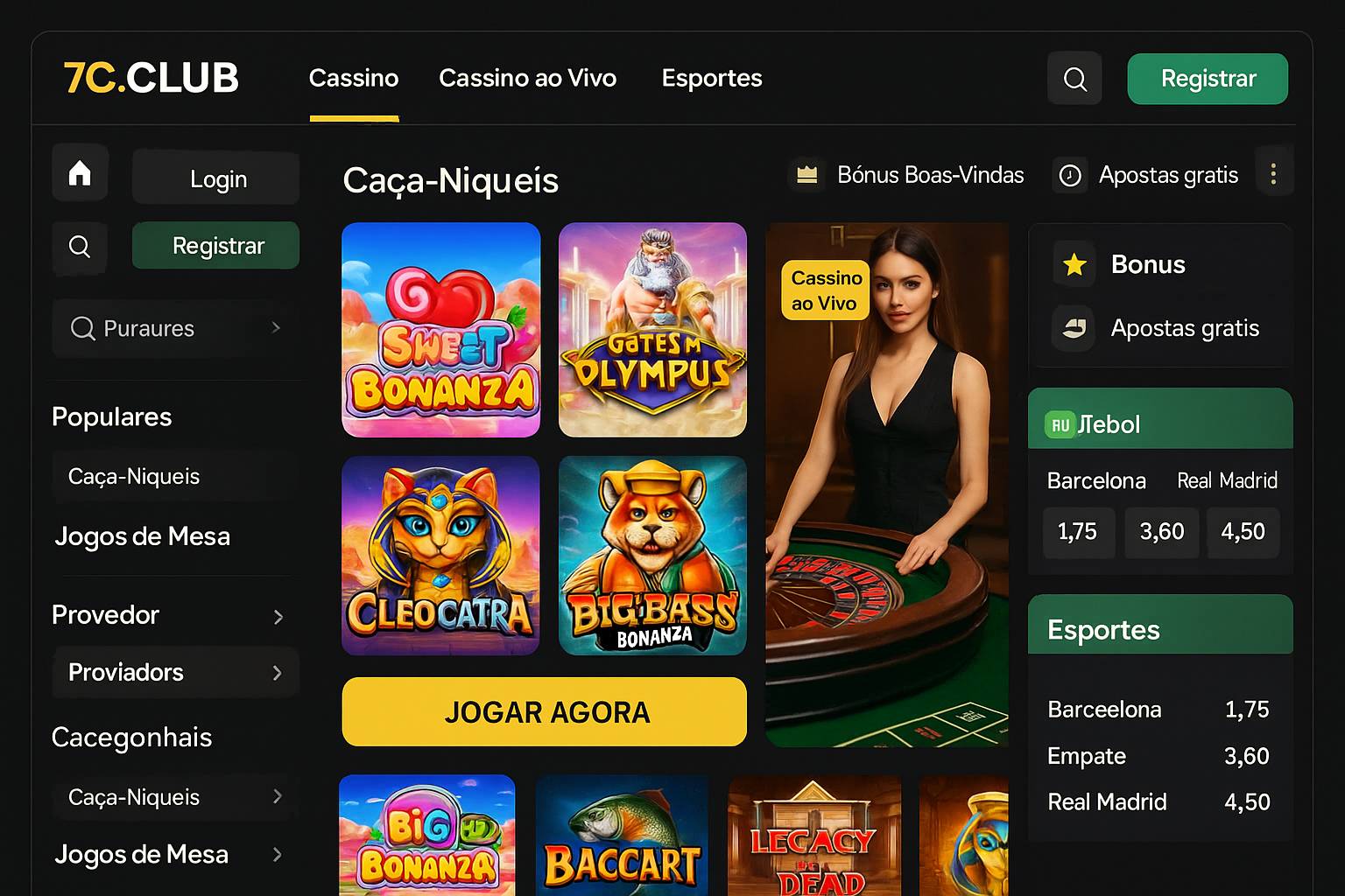 Jogos de cassino online inovadores e emocionantes na 7C.CLUB