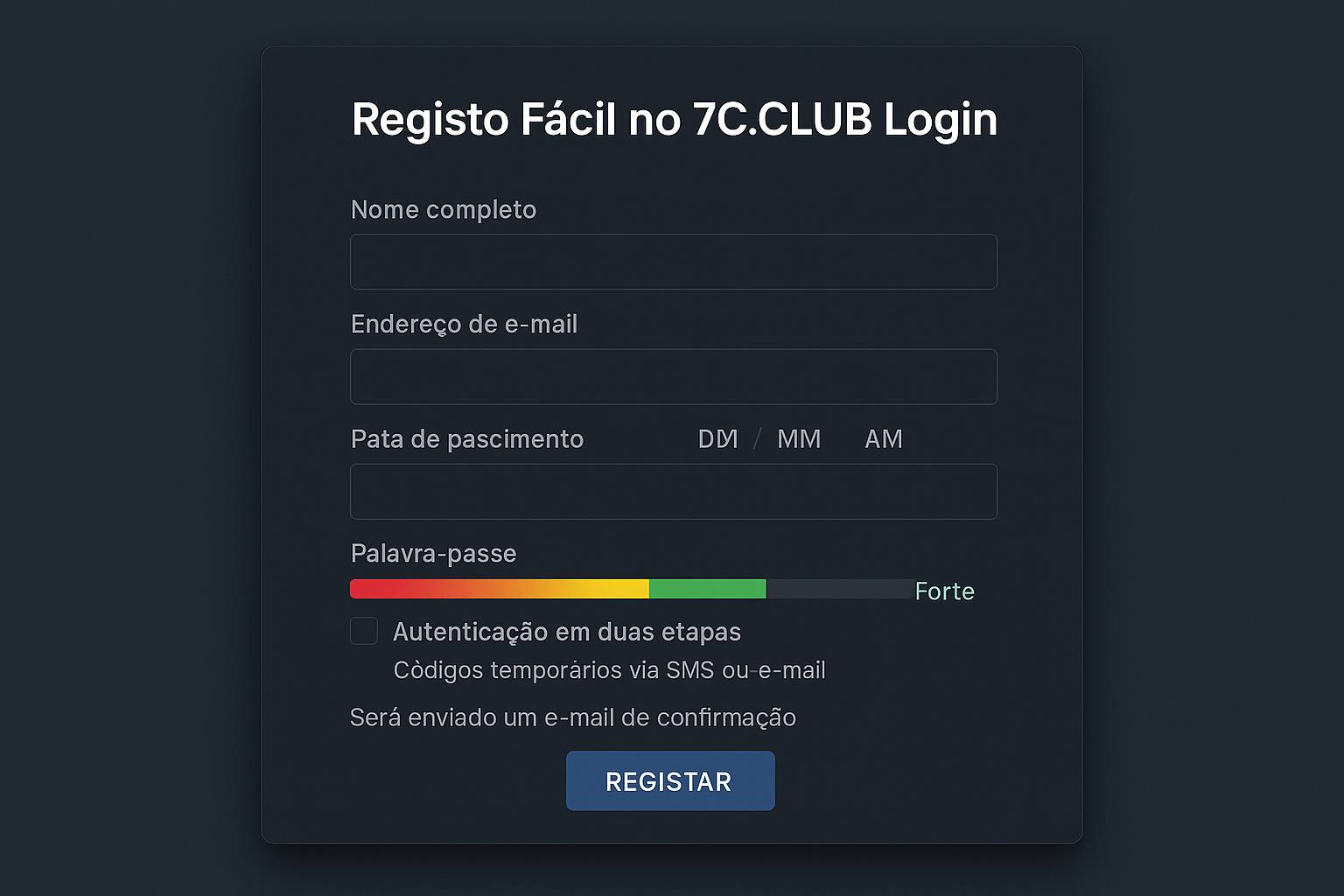 Não Perca tempo, o rRgistro na site 7C.CLUB